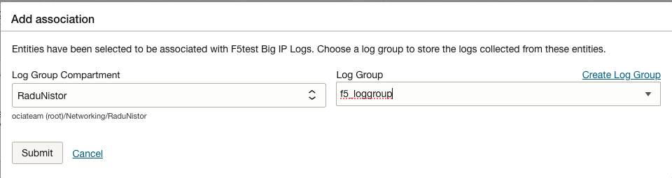 OCI Logging Analytics Log Source - Entity association